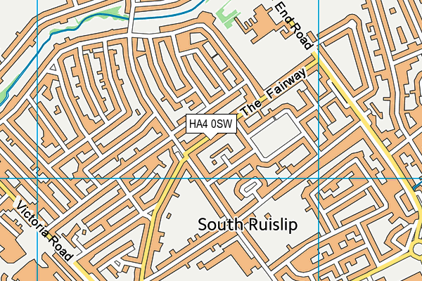 HA4 0SW map - OS VectorMap District (Ordnance Survey)