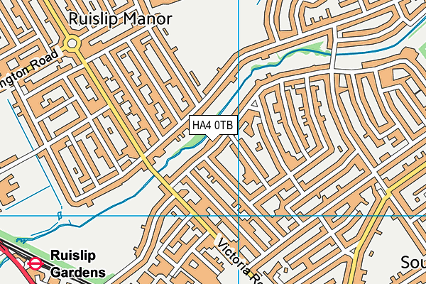 HA4 0TB map - OS VectorMap District (Ordnance Survey)