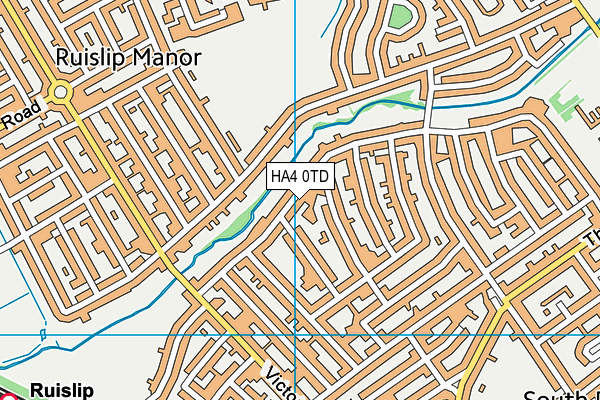 HA4 0TD map - OS VectorMap District (Ordnance Survey)