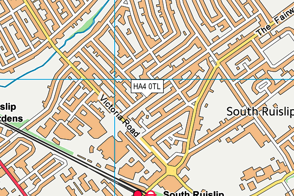 HA4 0TL map - OS VectorMap District (Ordnance Survey)