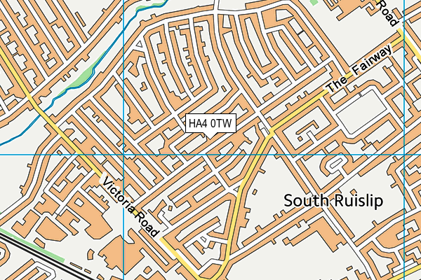 HA4 0TW map - OS VectorMap District (Ordnance Survey)