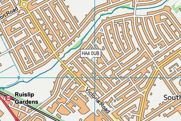 HA4 0UB map - OS VectorMap District (Ordnance Survey)