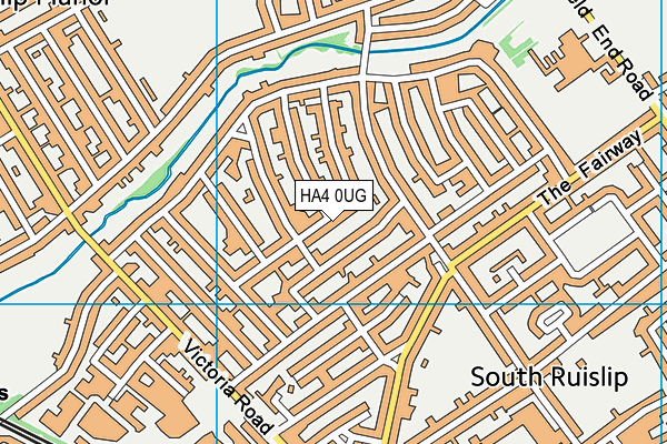 HA4 0UG map - OS VectorMap District (Ordnance Survey)