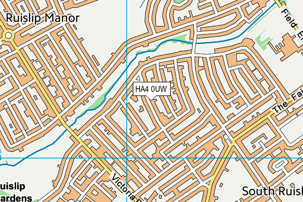 HA4 0UW map - OS VectorMap District (Ordnance Survey)