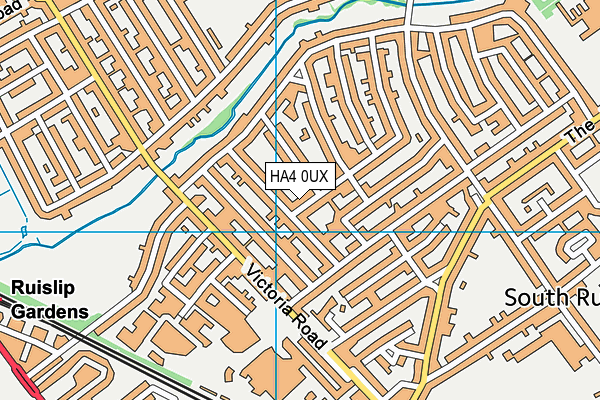 HA4 0UX map - OS VectorMap District (Ordnance Survey)