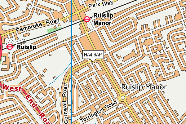 HA4 6AP map - OS VectorMap District (Ordnance Survey)