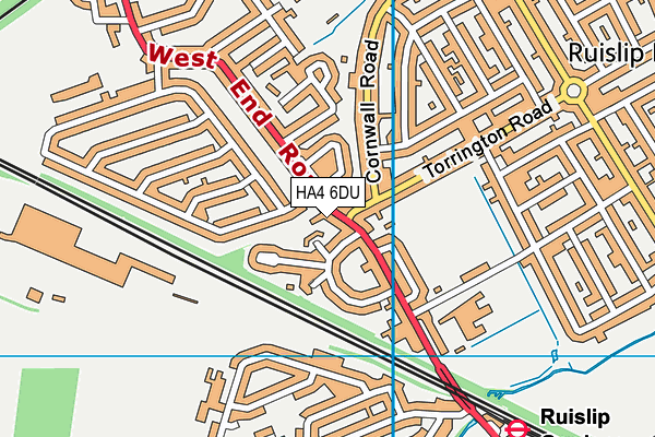 HA4 6DU map - OS VectorMap District (Ordnance Survey)