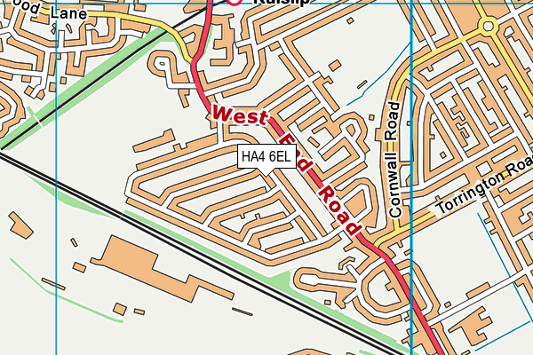 HA4 6EL map - OS VectorMap District (Ordnance Survey)