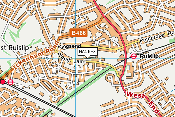 HA4 6EX map - OS VectorMap District (Ordnance Survey)