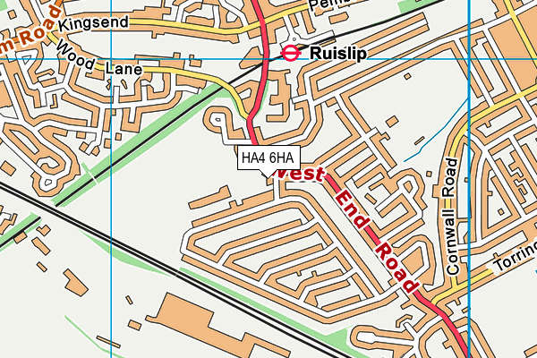 HA4 6HA map - OS VectorMap District (Ordnance Survey)