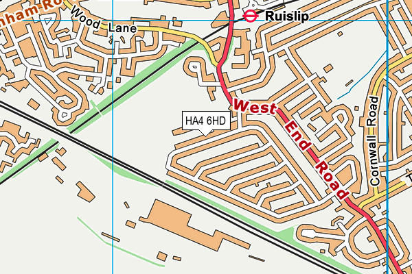 HA4 6HD map - OS VectorMap District (Ordnance Survey)