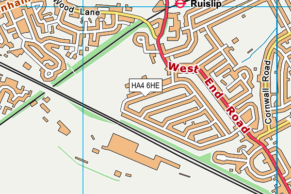 HA4 6HE map - OS VectorMap District (Ordnance Survey)