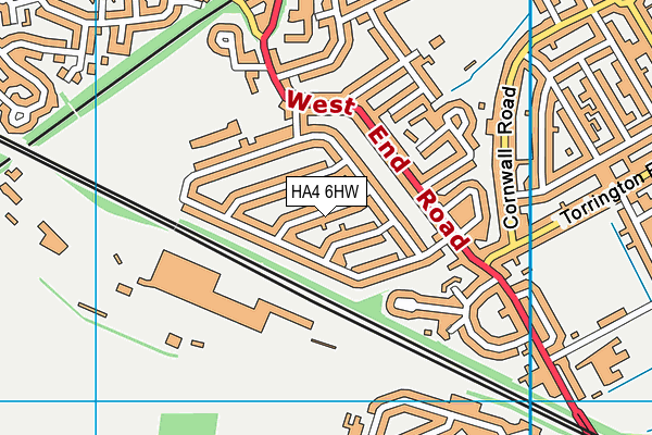 HA4 6HW map - OS VectorMap District (Ordnance Survey)