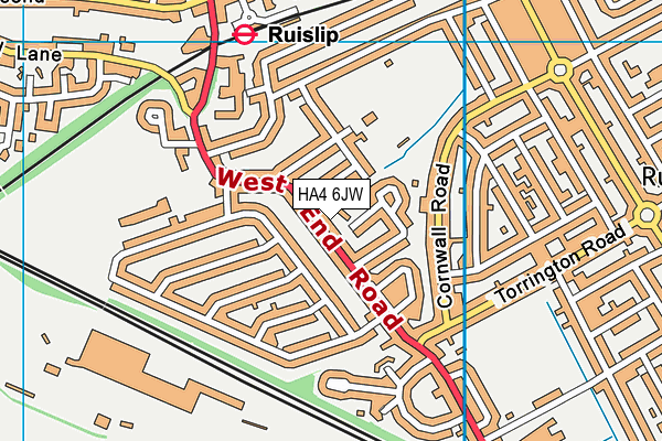 HA4 6JW map - OS VectorMap District (Ordnance Survey)
