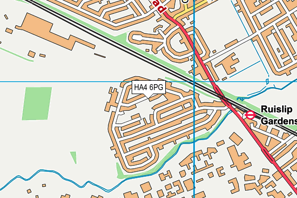 HA4 6PG map - OS VectorMap District (Ordnance Survey)
