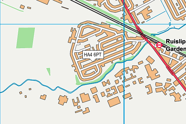 HA4 6PT map - OS VectorMap District (Ordnance Survey)