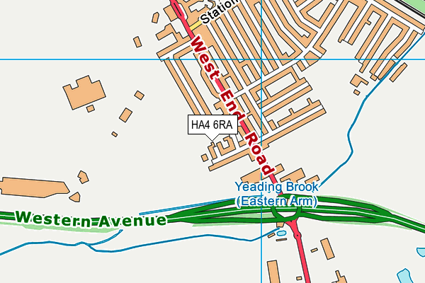 HA4 6RA map - OS VectorMap District (Ordnance Survey)