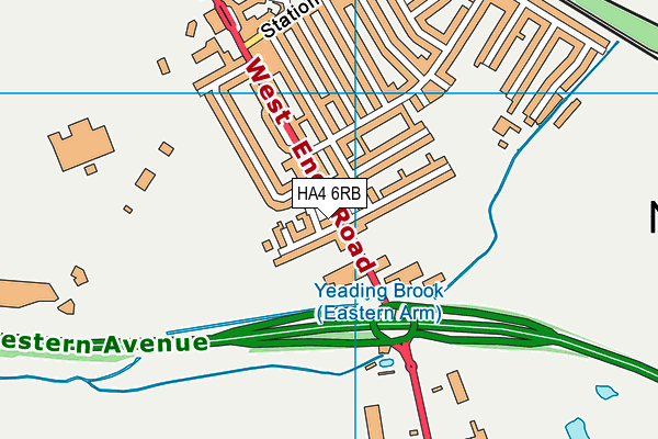 HA4 6RB map - OS VectorMap District (Ordnance Survey)