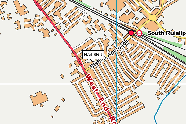 HA4 6RU map - OS VectorMap District (Ordnance Survey)