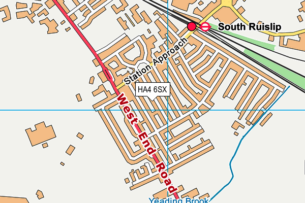HA4 6SX map - OS VectorMap District (Ordnance Survey)