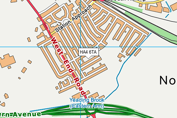 HA4 6TA map - OS VectorMap District (Ordnance Survey)