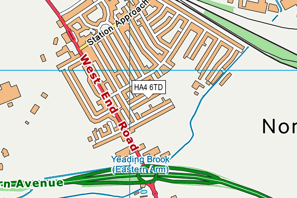 HA4 6TD map - OS VectorMap District (Ordnance Survey)