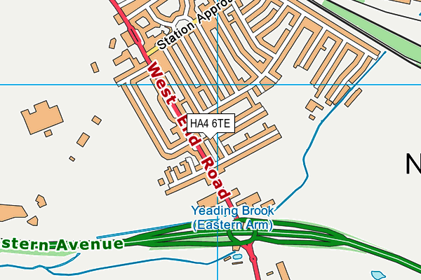 HA4 6TE map - OS VectorMap District (Ordnance Survey)