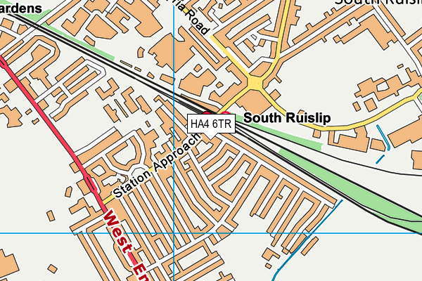 HA4 6TR map - OS VectorMap District (Ordnance Survey)
