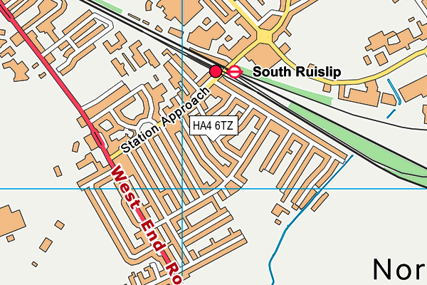 HA4 6TZ map - OS VectorMap District (Ordnance Survey)