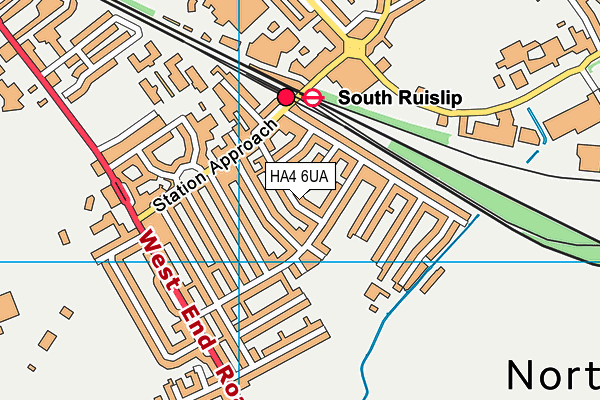 HA4 6UA map - OS VectorMap District (Ordnance Survey)