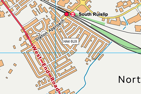 HA4 6UX map - OS VectorMap District (Ordnance Survey)