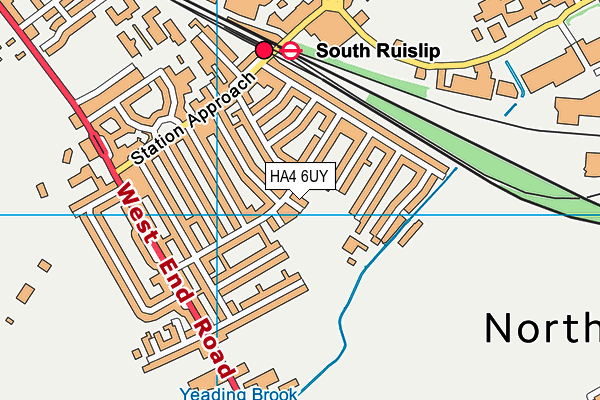 HA4 6UY map - OS VectorMap District (Ordnance Survey)