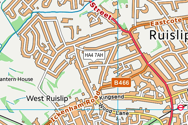 HA4 7AH map - OS VectorMap District (Ordnance Survey)