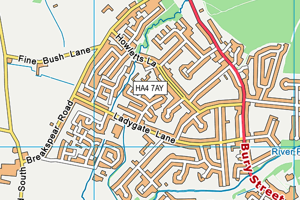 HA4 7AY map - OS VectorMap District (Ordnance Survey)