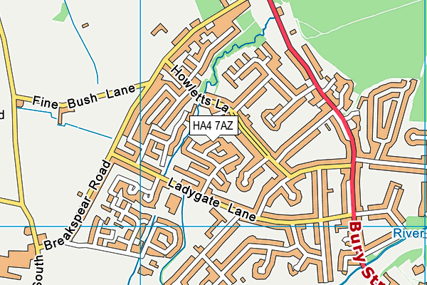 HA4 7AZ map - OS VectorMap District (Ordnance Survey)