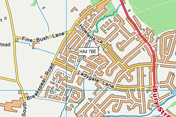 HA4 7BE map - OS VectorMap District (Ordnance Survey)