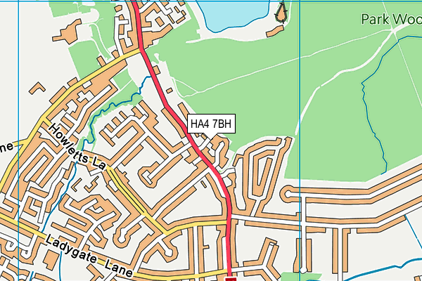 HA4 7BH map - OS VectorMap District (Ordnance Survey)