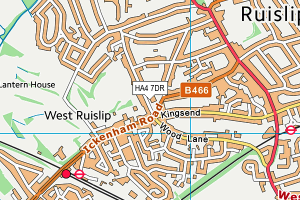HA4 7DR map - OS VectorMap District (Ordnance Survey)