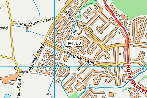 HA4 7DU map - OS VectorMap District (Ordnance Survey)