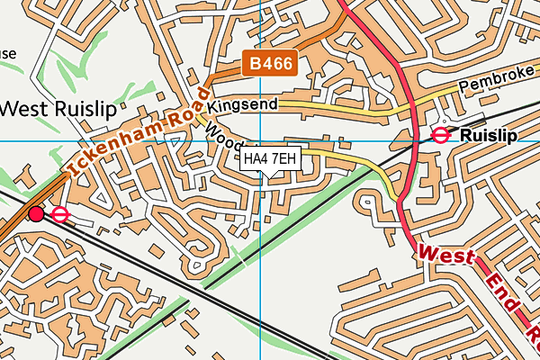 HA4 7EH map - OS VectorMap District (Ordnance Survey)
