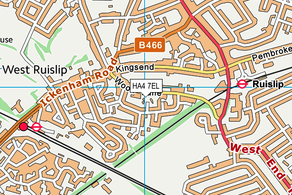 HA4 7EL map - OS VectorMap District (Ordnance Survey)