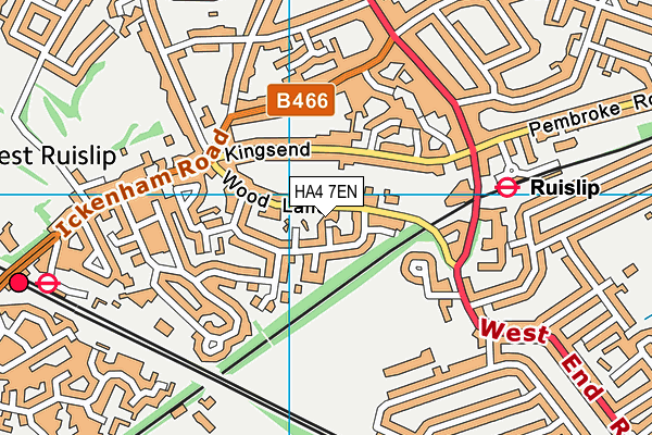 HA4 7EN map - OS VectorMap District (Ordnance Survey)
