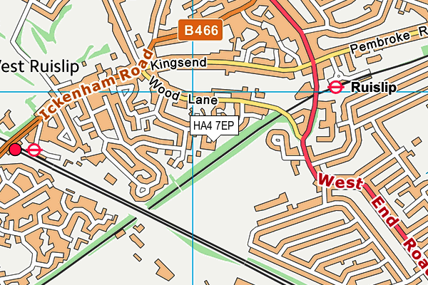 HA4 7EP map - OS VectorMap District (Ordnance Survey)