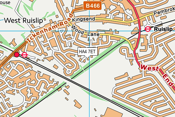 HA4 7ET map - OS VectorMap District (Ordnance Survey)
