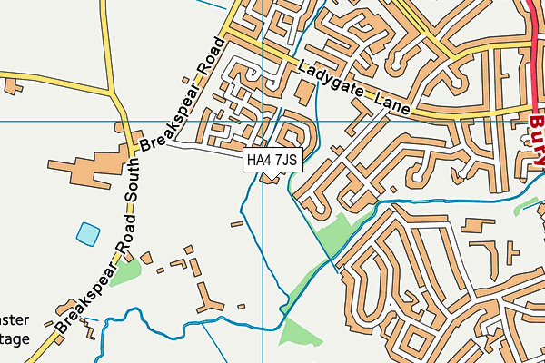 HA4 7JS map - OS VectorMap District (Ordnance Survey)