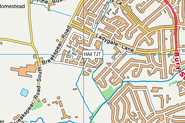 HA4 7JT map - OS VectorMap District (Ordnance Survey)