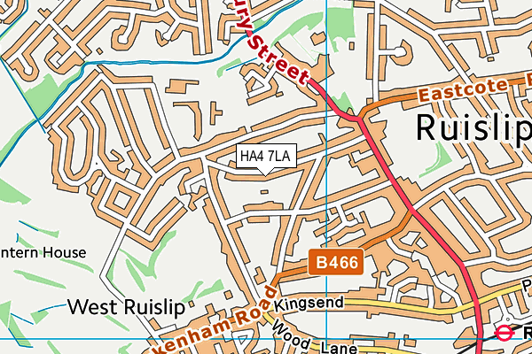 HA4 7LA map - OS VectorMap District (Ordnance Survey)