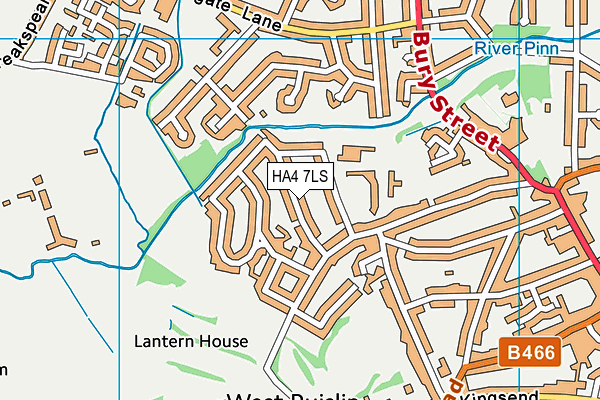HA4 7LS map - OS VectorMap District (Ordnance Survey)