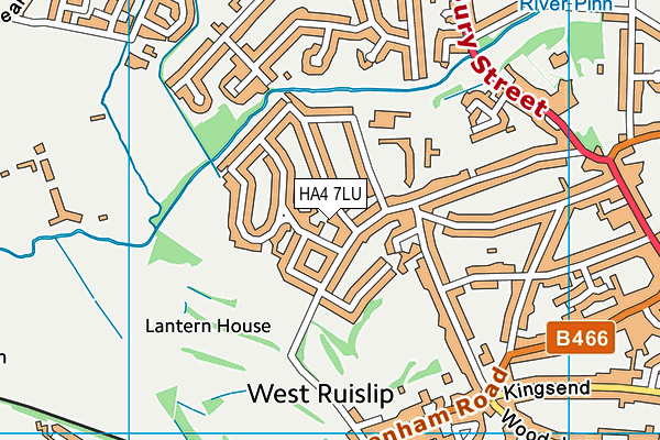 HA4 7LU map - OS VectorMap District (Ordnance Survey)