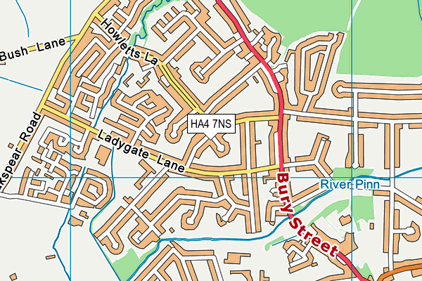 HA4 7NS map - OS VectorMap District (Ordnance Survey)